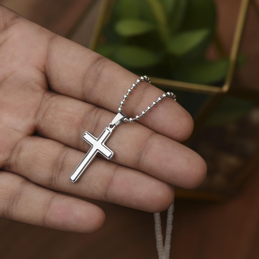 Artisan-Crafted Cross Necklace with Ball Chain